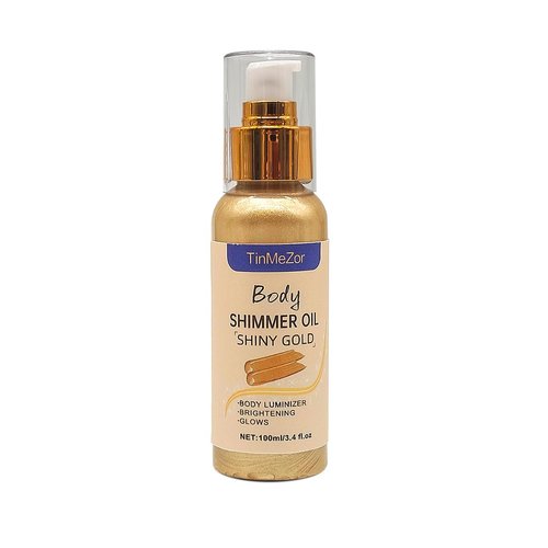 Shimmer Body Oil Gold for Skin Glowing Highlighter Illuminator Body Makeup 3.4 Fl Oz,Body Oils for Face & Body (Gold, 3.4oz)