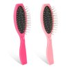 Metal Hair Brush,2 Pack Small Doll Wig Brush for Synthetic Wig Wire Cushion Brush Portable Stainless Steel Bristle Detangler Hairbrush Professional Wig Hair Combs Hair Extension Brush for Women