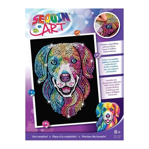 Sequin Art 2103 Harlequin Hound Labrador Retriever Craft Kit from the Purple Range 25 x 34cm