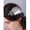 JWICOS Bride Wedding Hair Comb Flower Crystal Wedding Hair Accessories for Women and Girls Pearl Hair Piece for Brides and Bridesmaids