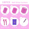 Self grip hair roller set,18 pcs,Hair rollers with hair roller clips and comb,Salon hairdressing curlers,DIY Hair Styles, Sungenol 3 Sizes Rose red Hair Rollers in 1 set