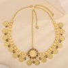 BERYUAN Gold Coins Rhinestone Pendant Headchain Vinatge Boho Coins Pendant Head Chain Gold Sequin Head Chain for Women for Party Wedding
