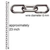 2 Pcs 1/4 x 23 inch Link Chain 304 Stainless Steel Coil Chain for Transport Tie Down Binder Chain Pulling Towing Hanging, Home, Camping, Pet Towing, 6mm