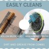 YQkoop Hair Brush Cleaner, 2-In-1 Comb Cleaning Tool, Brush Cleaner Mini, Rake for Removing Hair Dust from Home and Salon Use, Non-Slip Handle, Efficient Rake Design, Grey