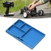 Dilwe RC Magnetic Tray, High Strength Aluminium Alloy Magnetic Screw Tray with Magnetic Pad for RC Model Toy Repair, Magnetic Mat Electronic Repair Kit Tool Organizer(Blue)