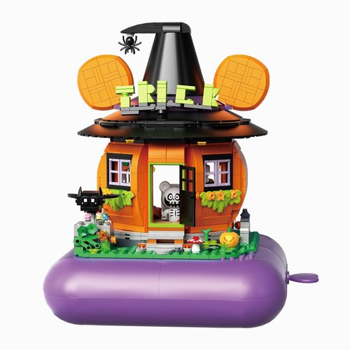 BDYDT Pumpkin House Music Box Mini Building Blocks Set（1300PCS） Collectible or Decoration，Toys Gifts for Kid and Adult