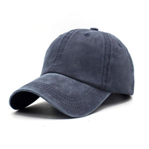 Unisex Vintage Washed Distressed Baseball Cap Twill Adjustable Dad Hat, H-navy, One Size