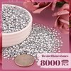 8000PCS 3mm Resin Rhinestones Bulk for Crafting (Silver), Flatback Bedazzling Crystals for Crafts DIY Nail Decoration, Gems Charms for Tumbler Shoes Clothing Fabric with Pickup Pen and Tweezers