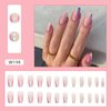Medium Rainbow Color Press On Nails Square, Coffin Shape Full Cover Reusable False Nails with Glue Stick On Nails with Glossy Designs, Artificial Fingernails Acrylic Fake Nails for Women Glue On Nails