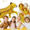 4PCS Gold Leopard Balloons Foil Cheetah Shaped Animal Balloons Jungle Theme Jungle Party Balloon Birthday Party Safari Zoo Jungle Theme Cheetah Balloon Leopard