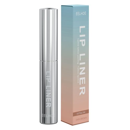 DMLNN Peel Off Lip Liner, Peel Off Lip Stain Long Lasting Tattoo, Waterproof, Matte Finish Lip Stain Peel Off (Dark Brown)
