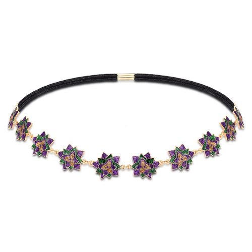 HZEYN Mardi Gras Hairband Glitter Rhinestone Mask Crown Fleur De Lis Hairband Headband Hair Barrette Mardi Gras Costume Accessories (Flower1)