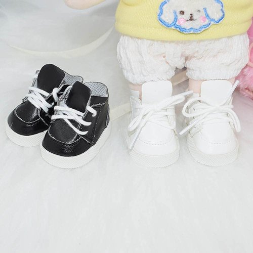 niannyyhouse Sports Shoes 20cm Plush Doll Stuffed Kpop Doll Accessories (White+Black)