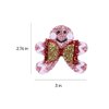 3" Glitter Pink Christmas Gingerbread Man Hair Bows Alligator Hair Clip Barrettes Great Gingerbread Man Gifts Funny Cute Xmas Tree Decor Accessory for Teens Toddler Girls Child