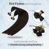 Sunny Flat Tip Hair Extensions Brown Flat Tips Dark Brown Remy Hair Extensions Darkest Brown Hot Fusion Flat Tip Human Hair Soft Straight Hair 50g/pack 18inch