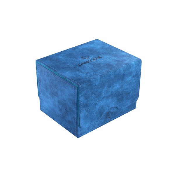 Sidekick 100+ XL Convertible Deck Box | Sideloading Card Storage with Removable Cover Clips Holds 100 Double-Sleeved Cards in Extra Thick Inner Sleeves Blue Color Made by Gamegenic (GGS20092ML)