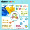 PicassoTiles 115 Piece Building Blocks Set Kids STEM Toy Construction Engineering Sensory Toys Kit Block Children Early Education Playset with FREE IdeaBook, Clickable Ratchet Age 3+ Boys Girls PTN115