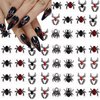 Halloween Spider Nail Charms 3D Alloy Crystals Diamonds Rhinestones Design Gothic Nail Gems Art Accessories for Women Nail Art DIY Decoration Craft Jewelry