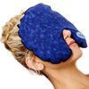 MyCare Face Mask (with Washable Cover) Hot Cold Compress Therapy, Natural Reusable Relief for Migraine, Tension, Stress, Sinus, Headache and Relaxation (Blue)