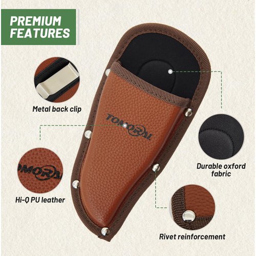 TOMORAL Pruner Holster Pruning Shears Hanging Pouch PU Leather Pliers Pruner Holder for Hand Pruner, Garden Shears,Clippers