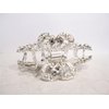 Generic Silver metal flower crystal hair claw clip bridal clip for medium fine hair
