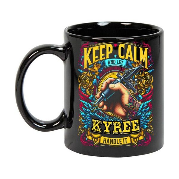 Maynard Ruiz Keep Calm and Let Kyree Handle It 11oz Black Mug Personalized Tattoo Artist Coffee Cup, Tattoo Artist Present, Tattoo Artist Gift Ideas, Tattoo Artist Birthday Gifts 325406