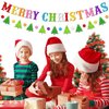 Gintison Merry Christmas Banner Green Christmas Bunting Garland Xmas Party Decorations for Mantle Fireplace Wall