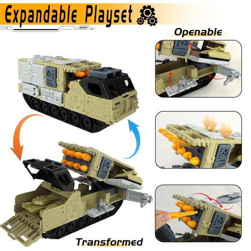 CORPER TOYS Military Toys Missile Launcher Armored Vehicle Playset with Army Men Action Figures and Army Vehicles Set for Boys Kids Gift for Birthday Christmas