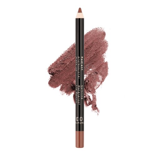 Radiant Professional Waterproof Lip Liner Pencil - Long Lasting Lip Liner Pencil for Defined Lips - Soft & Creamy Lipliner Pencil with Vitamin E - Longwearing Lip liner Pencil 1.20g (03 NATURAL)