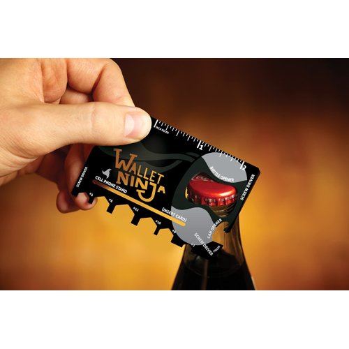 Wallet Ninja Multitool Card – 18 in 1 Credit Card Size Multi-Tool for Quick Repairs, EDC Survival Gear, Bottle Opener, Camping – Cool Gadget and Stocking Stuffer – Black (3)