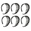 XERU 6 Black Plastic Comb Headband for Women Girls Hairband