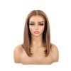 ISEE Wear and Go Glueless Wigs Human Hair Pre Plucked Pre Cut Ombre Highlight Bob Wig Human Hair for Women 180% Density 4x4 Straight Transparent Lace Front Wigs for Beginners 12 Inch