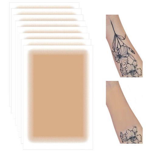 DAGEDA 8Pcs Tattoo Cover Up Patch,Natural Looking Cover up Tattoos and Scar,Tattoo Cover Up Tape, Invisible Waterproof Body Concealer Makeup Sticker-Natural