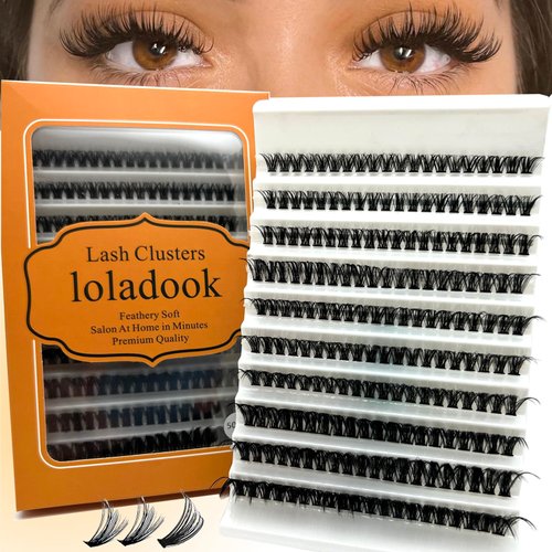 loladook Lash Clusters Wispy D Curl Cst Eye Lash Clusters Individual Lashes Cluster Natural Look Long DIY 200pcs Cluster Eyelash Extensions (50D-0.07D,9-18MIX)