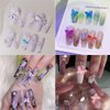 40Pcs Butterfly Nail Charms 3D Mix Color Aurora Butterfly Nail Charms Cute Glitter Rhinestones Nail Art Supplies Clear Colorful Butterfly Nail Jewelry Resin Mold Crafts Design for Women Girls Acrylic