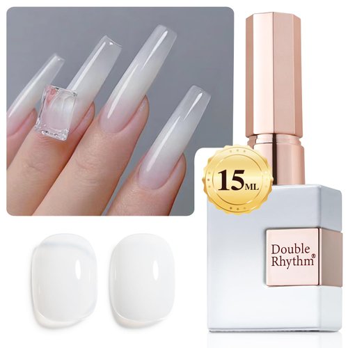 Double Rhythm 15ML White Gel Polish Translucent Sheer Neutral Milky Color Jelly Natural UV Led Na...