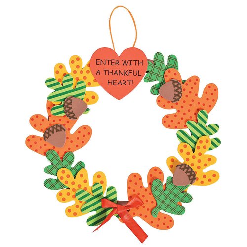 Enter with A Thankful Heart Wreath Craft Kit Makes 12 - Thanksgiving Crafts for Kids and Fun Home Activities