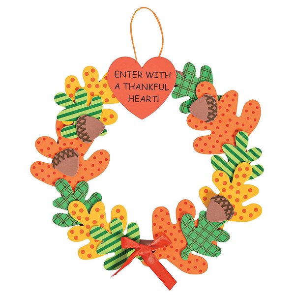 Enter with A Thankful Heart Wreath Craft Kit Makes 12 - Thanksgiving Crafts for Kids and Fun Home Activities