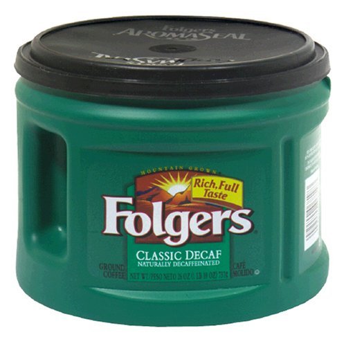 Folgers Classic Roast Decaffeinated Ground Coffee, 26 Ounce Can