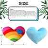 zxmbeddings 17.7"X13.8"Heart Pillow Stuffed Rainbow Heart Shaped Throw Pillow Plush Toy Gifts