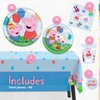 Peppa Pig Birthday Party Supplies, Peppa Pig Party Supplies and Decorations for 16 Guests, With Table Cover, Plates, Napkins, Cups and Sticker