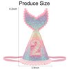 Vovii 2 years old Mermaid Tail Birthday Hat for Baby Girl Pink Sparkle Sequined Mermaid Tail Headband Princess Birthday Party Supplies