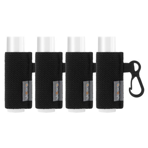 Likesing Lip Balm Holder, 4Pcs Chapstick Holder with Clip On for Backpacks, Elastic Lipstick Sleeve Holder Gifts for Friends Women Girls Boys Man, Black
