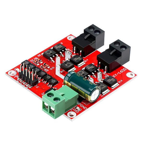 DROK DC Motor Driver, L298 Dual H Bridge Motor Speed Controller DC 6.5V-27V 7A PWM Motor Regulator Board 12V 24V Electric Motor Control Module Industrial 160W with Optocoupler Isolation