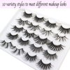 DAODER False Eyelashes 25MM Mink Lashes Dramatic Look Fluffy Long Fake Eyelashes Wispy 25mm False Lashes Strip 10 Variety Pairs Mixed for Halloween Bold Makeup