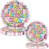 80 Pcs Its Me Hi Im The Birthday Girl Its Me Party Supplies Tableware Music Birthday Decorations includes Paper Dinner Plates Napkins Forks Dinnerware for In My Birthday Era Birthday Party Favors