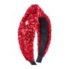 Lanmerry Sequin Knotted Headbands, Red Hair Hoop Sparkly Hair Bands for Women Girls, Glitter Wide Hair Bands, Fashion Hair Accessories, Valentine's Day Gifts