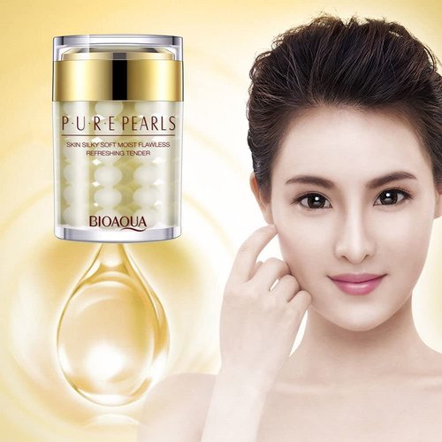 BIOAQUA Face Cream Pure Silk Pearl Essence Hyaluronic Acid Flawless Hydro-Lipid Balance Rejuvenation Moisturizing Refreshing 60g