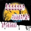 Halloween Blood Press on Nails 24Pcs for DIY Manicure Long Stiletto Glossy Red Blood Acrylic False Nails Bloody Fake Nails Gel Glue on Nails Stick on Nails for Women Girls Vampire Design