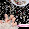 105 Pcs Silver+Gold Nail Gems Charms, Bow Moon Snake Planet Butterfly Heart Pink Cherry Nail Charms 3D Nail Art Jewelry Alloy Rhinestones Gems+Charms for Nail Art DIY Jewel Accessories